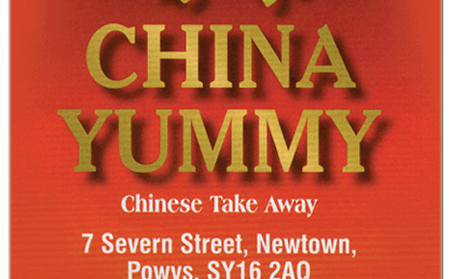 China Yummy Chinese takeaway logo Newtown Severn Street.