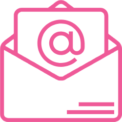 An image of an envelope with a letter imprinted with the @ symbol representing email.