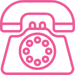 An icon image of an old fashioned telephone representing telephone.