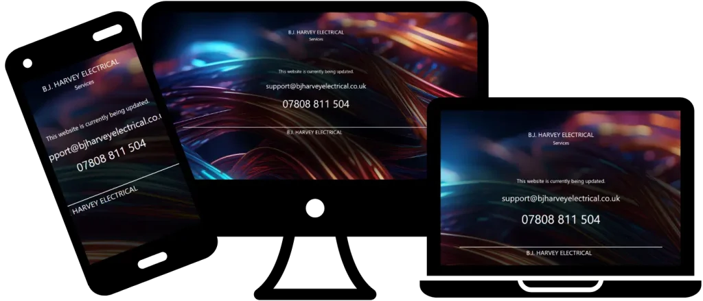 Professional electrical contractor website design shown on laptop and mobile devices.