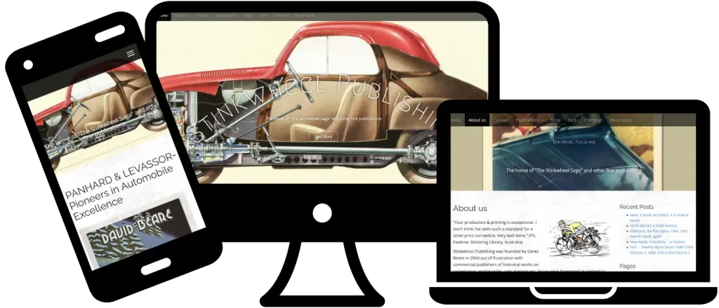 Specialist publishing website design shown on various digital devices.