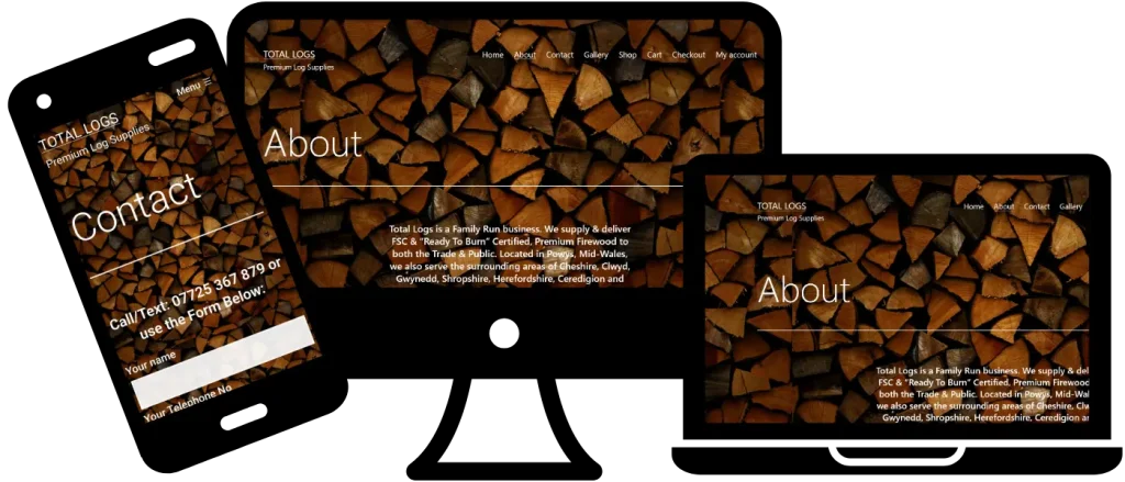 Total Logs website responsive view