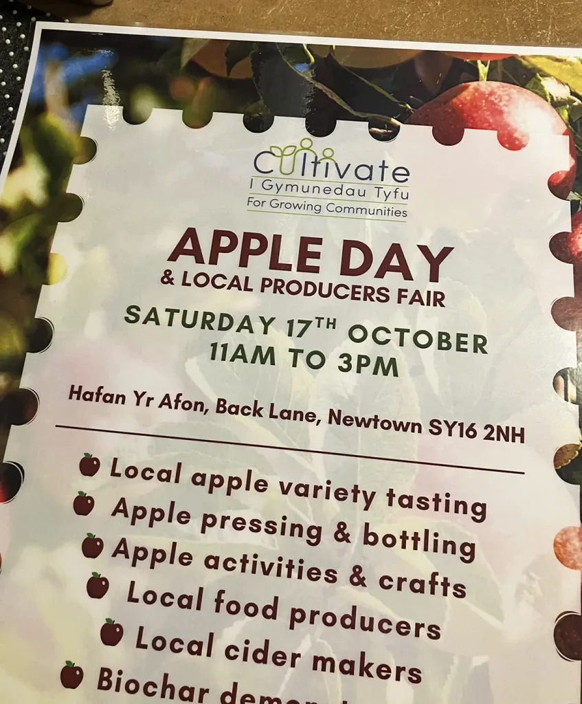 Poster for the Apple Fair in Newtown on the 17th October 2026 produced by Bluesdigital.
