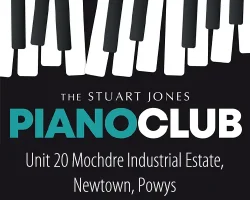 suelawrence5092@gmail.com Logo for SJ Piano Club community music group in Newtown, Powys.